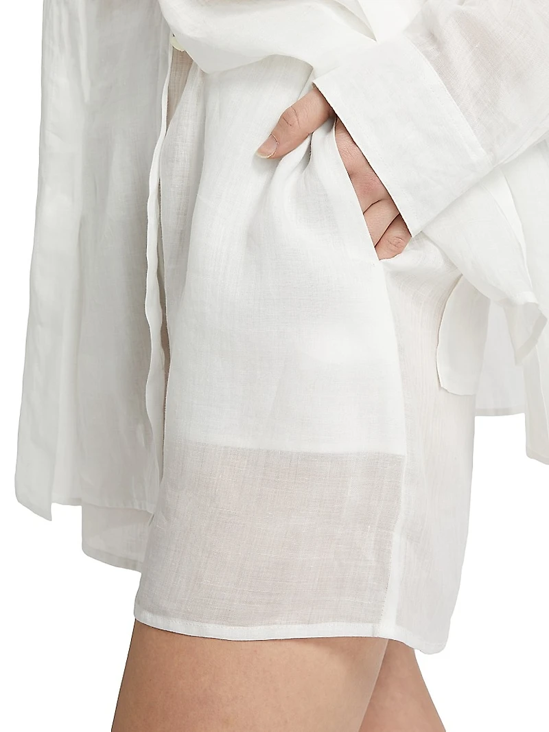 Ramie Voile Elasticized Shorts