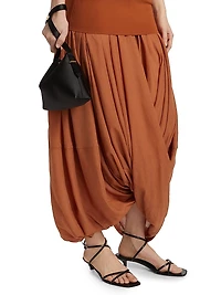 Sculptural Scoopneck Combo Maxi Dress
