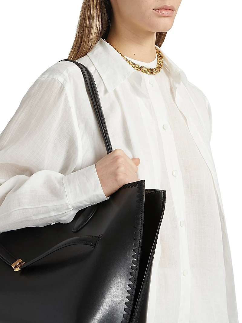 Ramie Double-Collar Button-Front Shirt