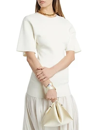Sculptural Crewneck Combo Maxi Dress