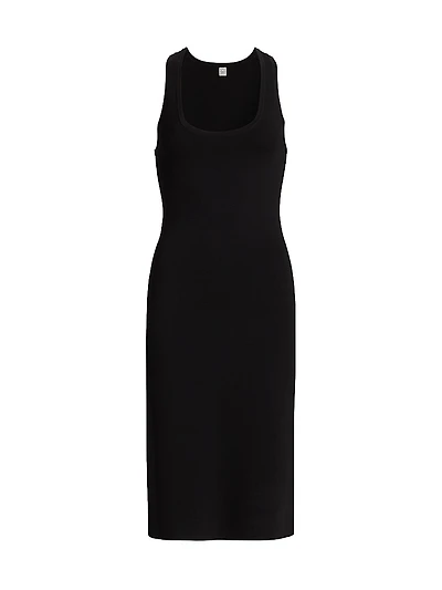 Jersey-Knit Scoopneck Midi-Dress