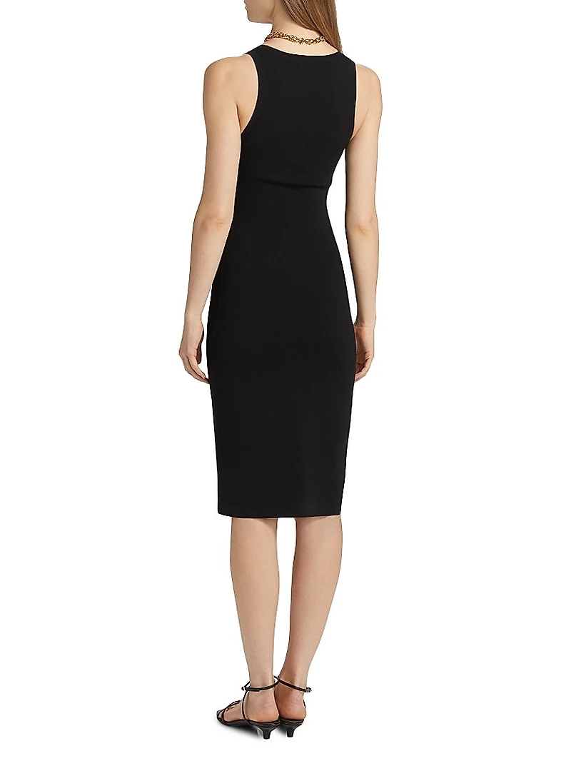Jersey-Knit Scoopneck Midi-Dress