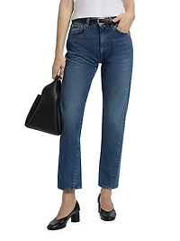 Twisted Seam Mid-Rise Ankle Jeans