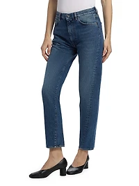 Twisted Seam Mid-Rise Ankle Jeans