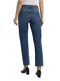 Twisted Seam Mid-Rise Ankle Jeans