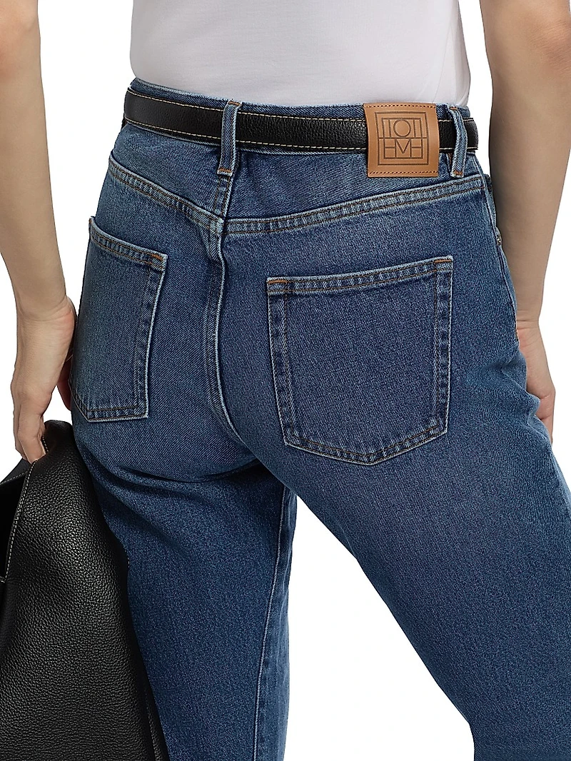 Twisted Seam Mid-Rise Ankle Jeans