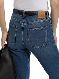 Twisted Seam Mid-Rise Ankle Jeans