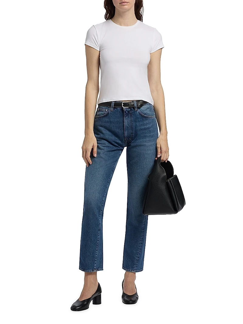 Twisted Seam Mid-Rise Ankle Jeans