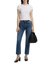 Twisted Seam Mid-Rise Ankle Jeans