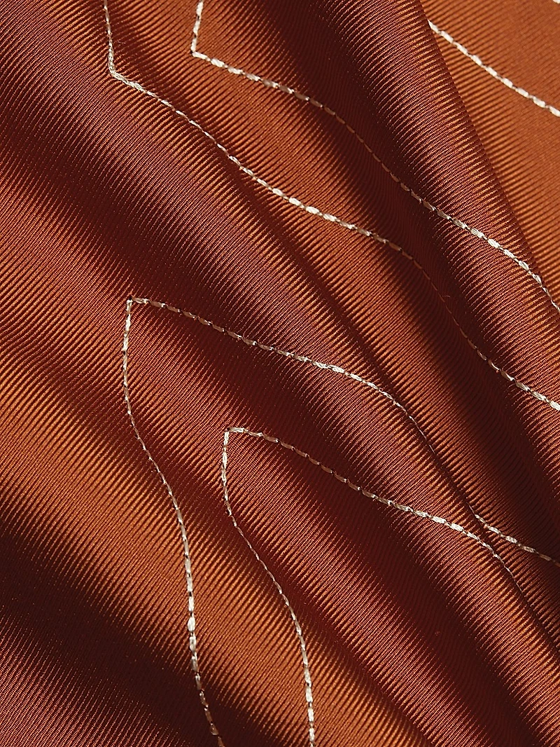 Monogram Silk Pajama-Inspired Button-Front Shirt