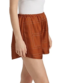 Monogram Silk Pajama-Inspired Shorts