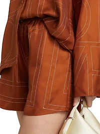Monogram Silk Pajama-Inspired Shorts