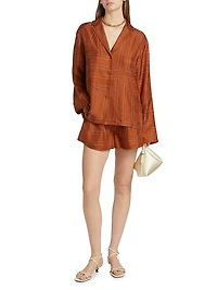 Monogram Silk Pajama-Inspired Shorts