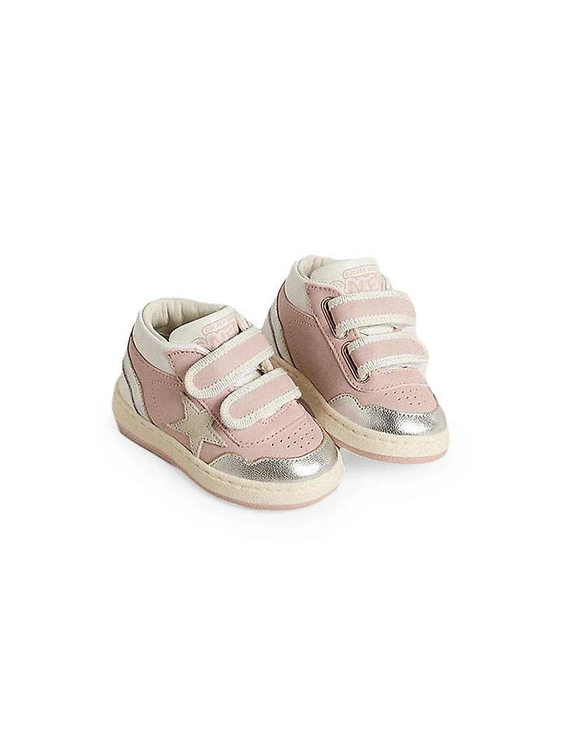 Baby Girl's & Little June Basket Leather Sneakers