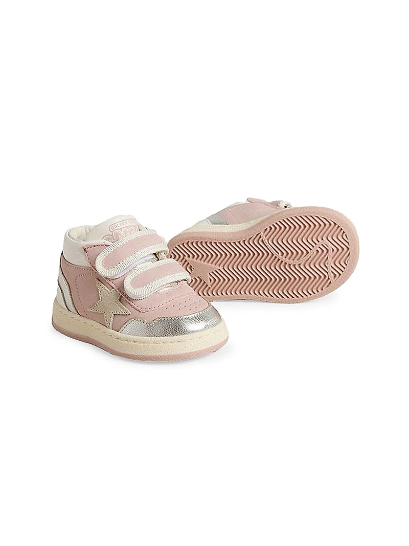 Baby Girl's & Little June Basket Leather Sneakers