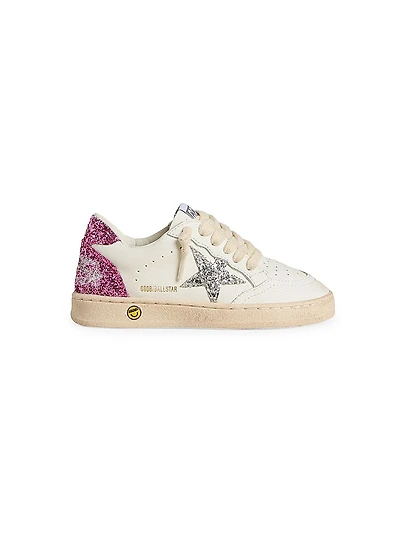 Baby Girl's, Little Girl's & Ballstar Glitter Star Leather Sneakers