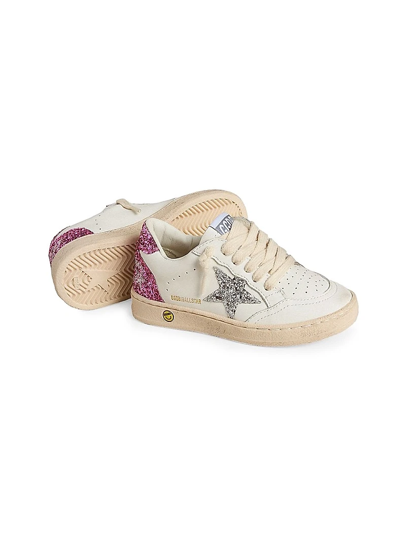 Baby Girl's, Little Girl's & Ballstar Glitter Star Leather Sneakers