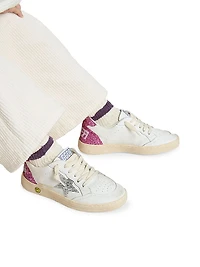 Baby Girl's, Little Girl's & Ballstar Glitter Star Leather Sneakers