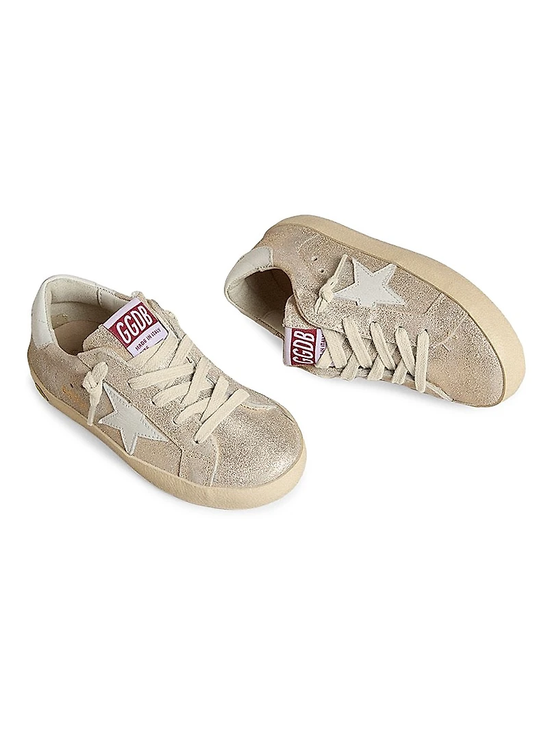 Baby Girl's, Lttle Girl's & Star Laminated Suede Sneakers