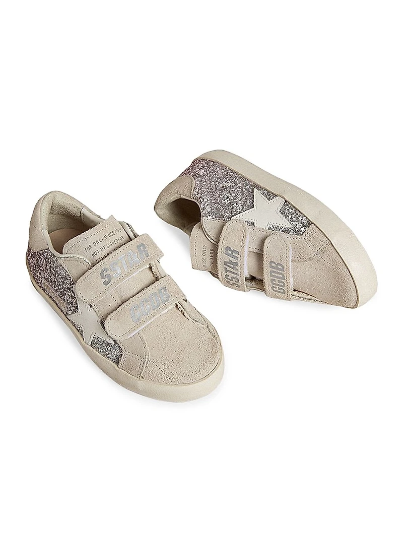 Baby Girl's, Little Girl's & Old School Glitter Suede Sneakers