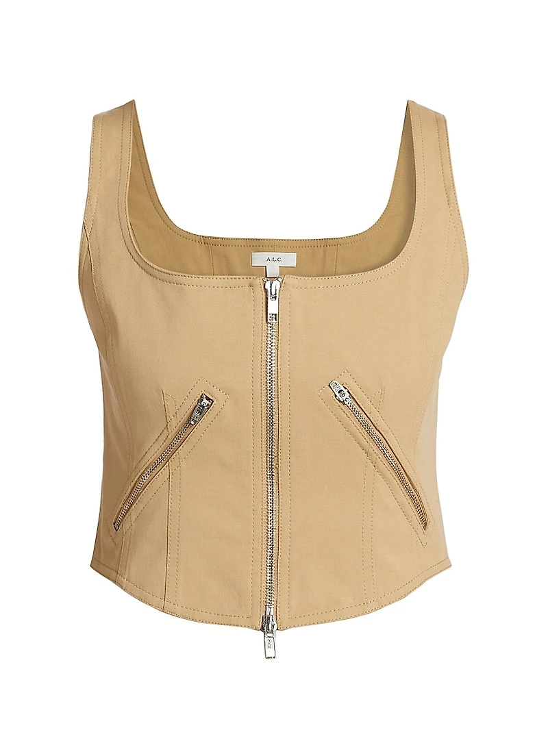 Dea Stretch-Cotton Sleeveless Top