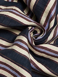 Lyn Striped Linen-Blend One-Shoulder Midi-Dress