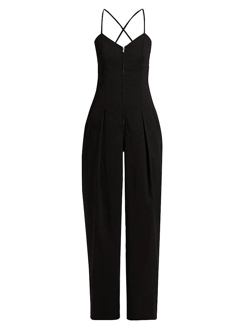 Chandler Linen-Blend Sleeveless Jumpsuit