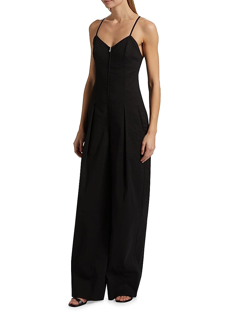 Chandler Linen-Blend Sleeveless Jumpsuit