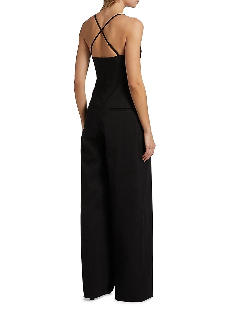 Chandler Linen-Blend Sleeveless Jumpsuit