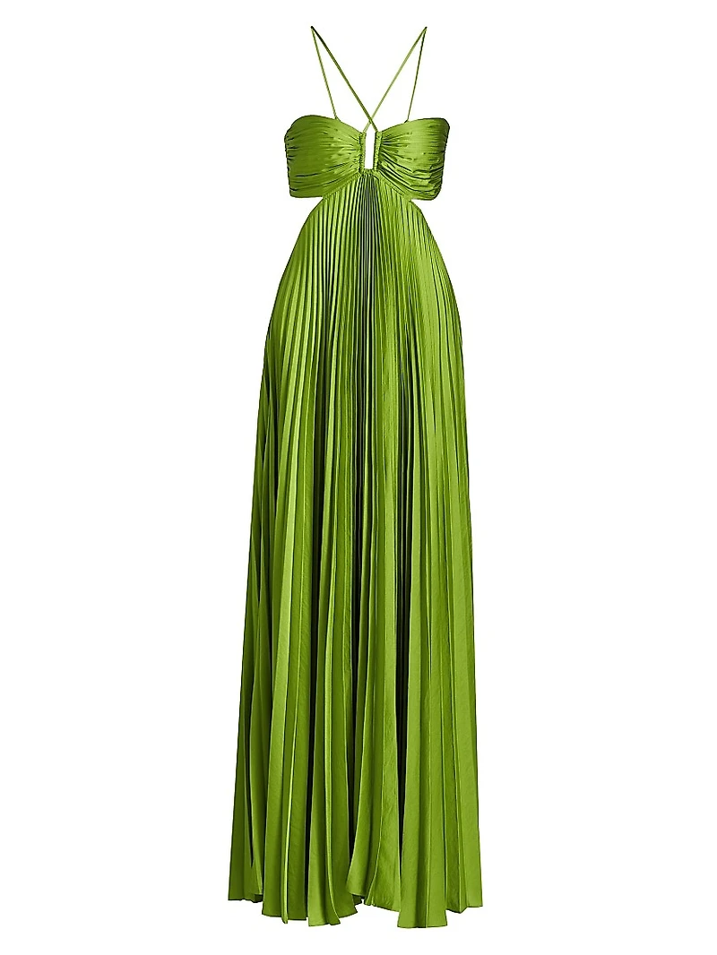 Moira Pleated Satin Gown