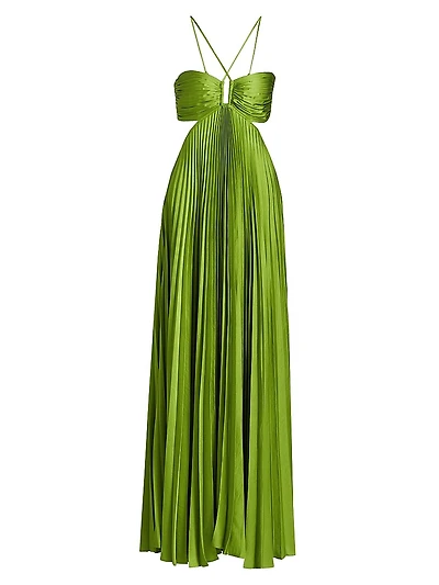 Moira Pleated Satin Gown
