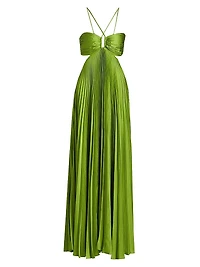 Moira Pleated Satin Gown