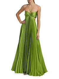 Moira Pleated Satin Gown