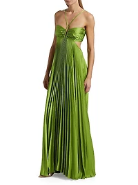 Moira Pleated Satin Gown