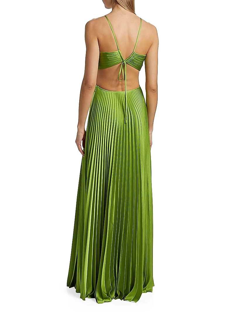Moira Pleated Satin Gown