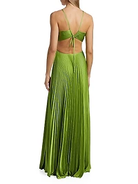 Moira Pleated Satin Gown