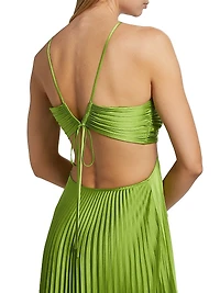 Moira Pleated Satin Gown