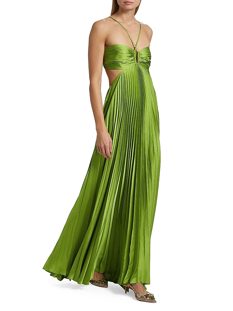 Moira Pleated Satin Gown