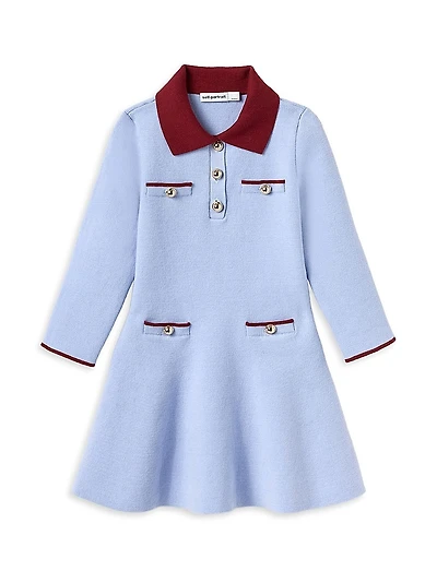 Little Girl's & Ribbed Knit Polo Dress