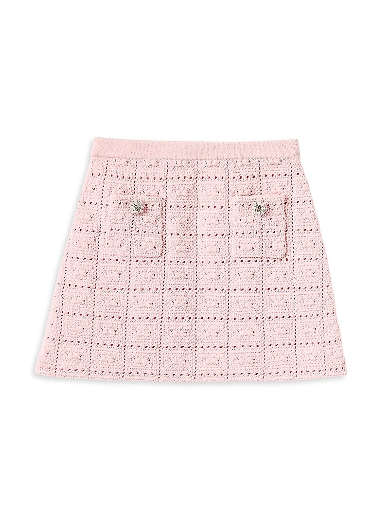 Little Girl's & Textured Pointelle Knit Skirt