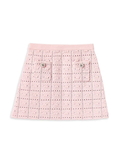 Little Girl's & Textured Pointelle Knit Skirt