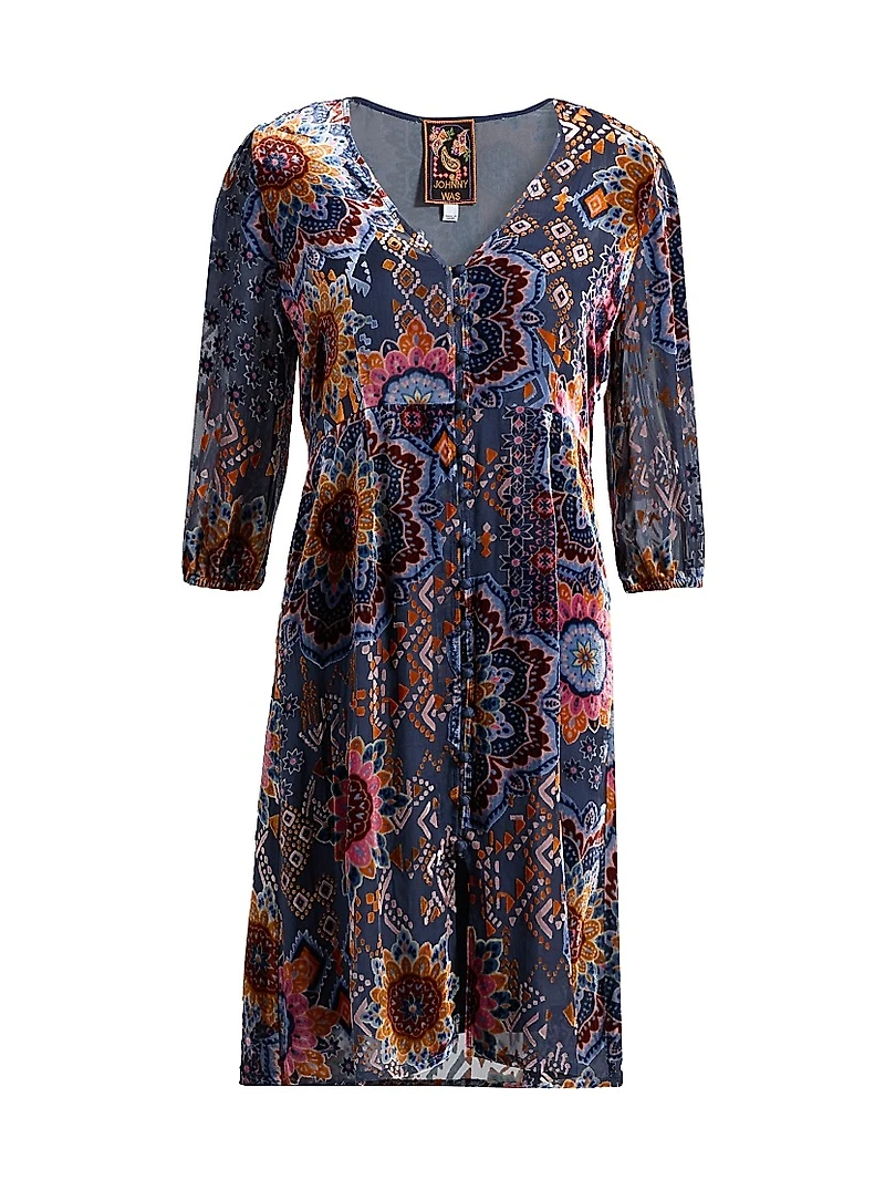 Ryan Burnout Velvet Minidress