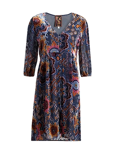 Ryan Burnout Velvet Minidress