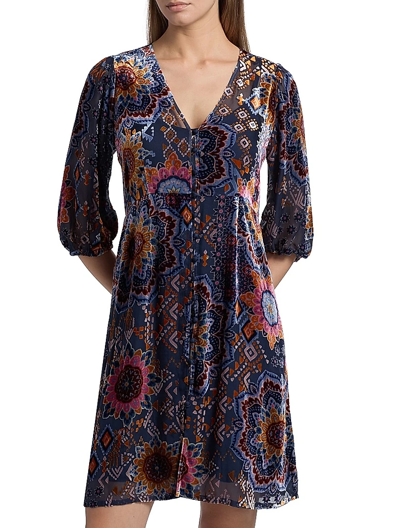 Ryan Burnout Velvet Minidress
