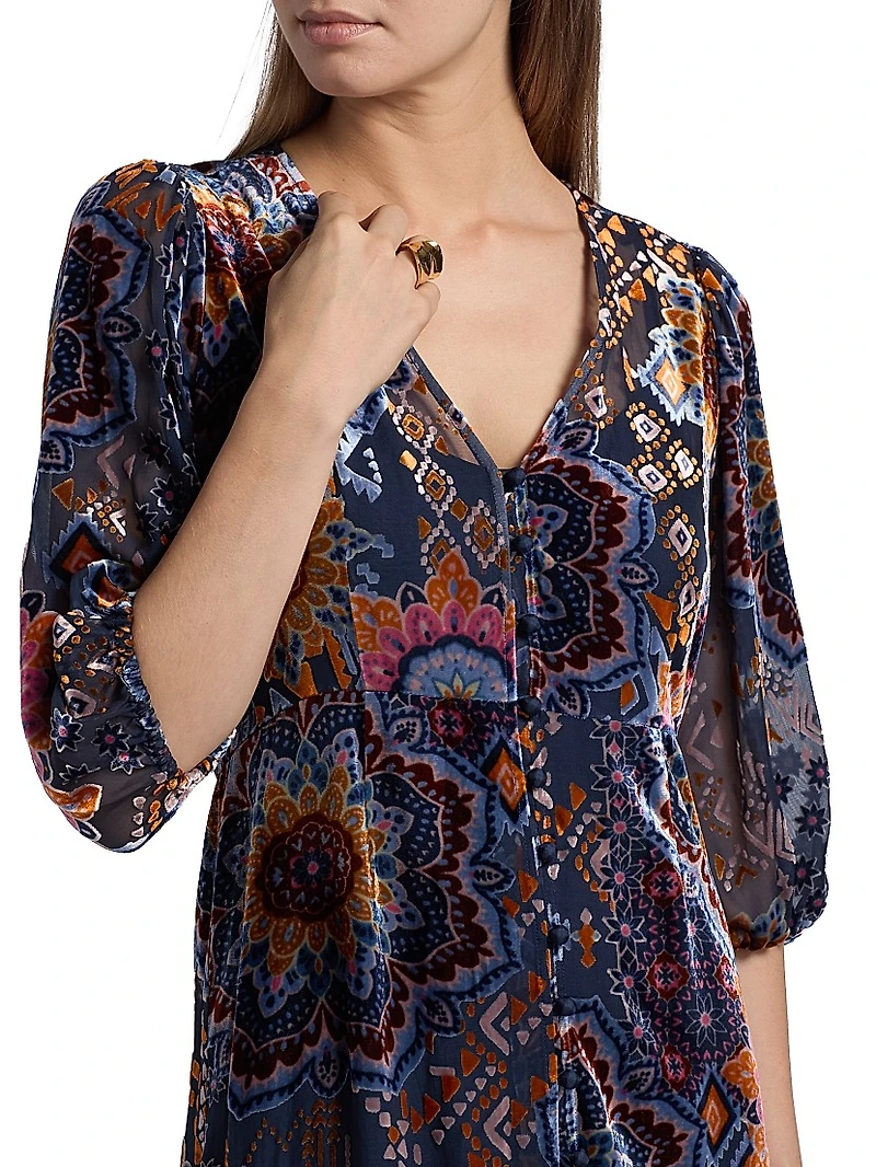 Ryan Burnout Velvet Minidress