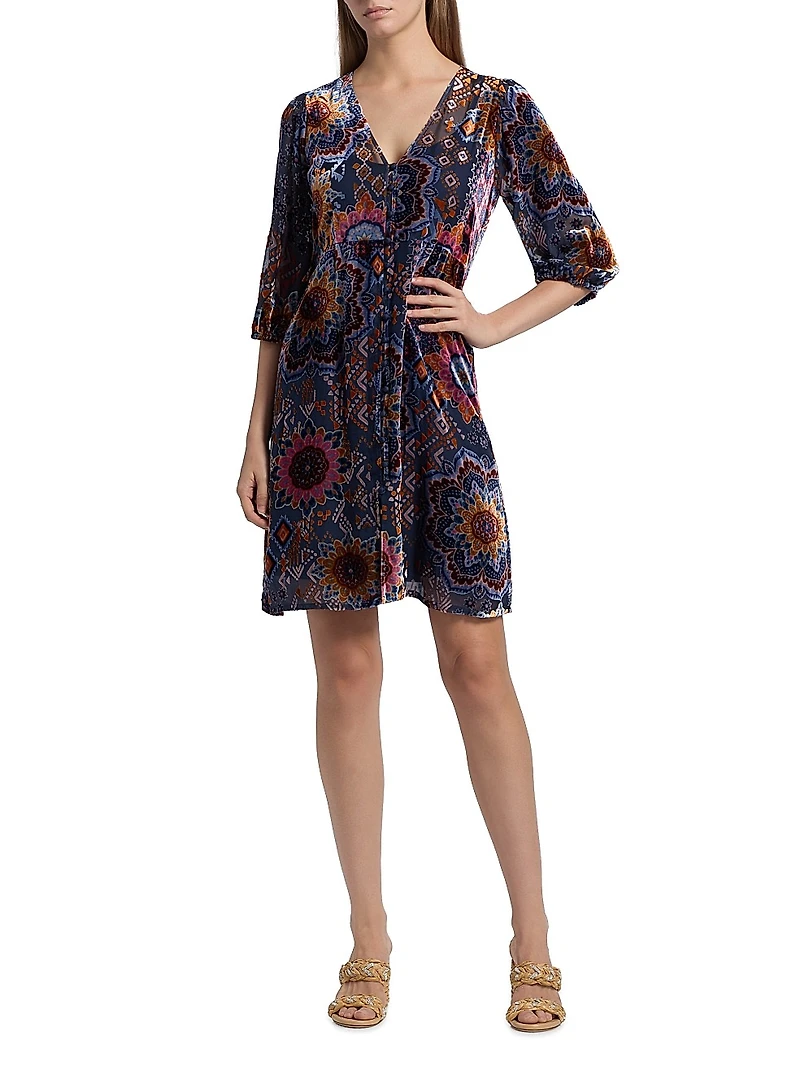 Ryan Burnout Velvet Minidress