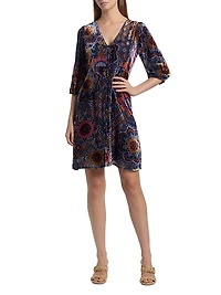 Ryan Burnout Velvet Minidress