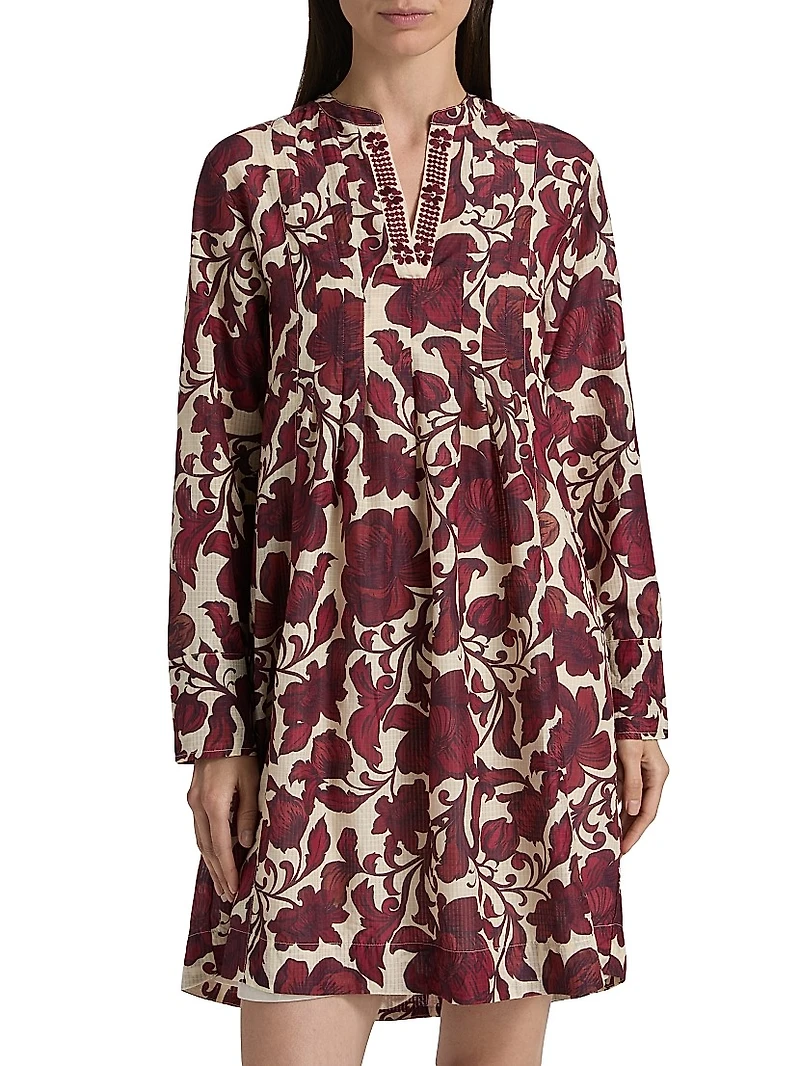 Printed Pleated Dress