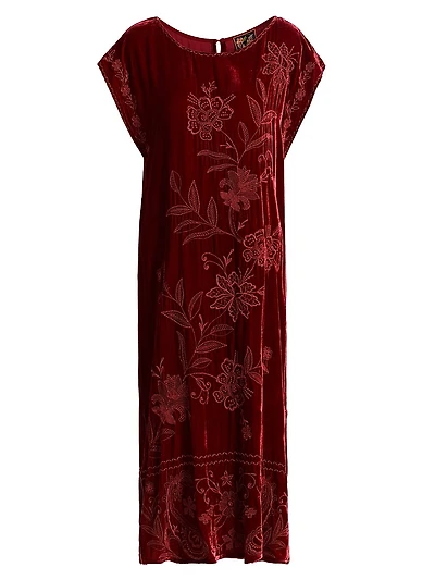 Relaxed Velvet Boatneck Dress