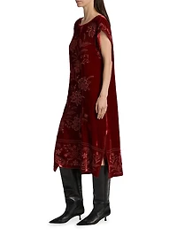 Relaxed Velvet Boatneck Dress